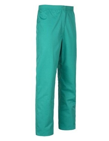  Pantalón de algodón liso recto verde