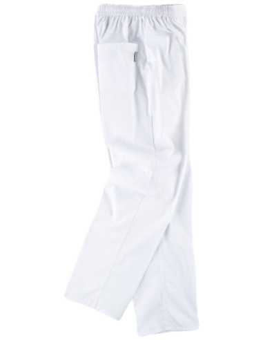  Pantalón de algodón liso recto blanco