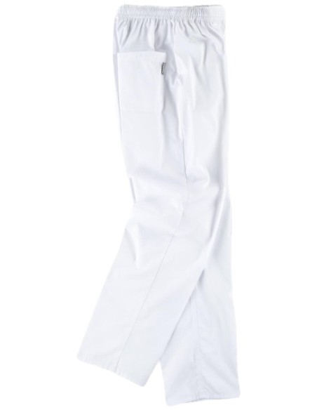  Pantalón de algodón liso recto blanco
