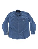 Camisa vaquero de algodón con bolsillos de pecho y botones