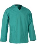 Casaca laboral sanitaria unisex de manga larga con escote pico