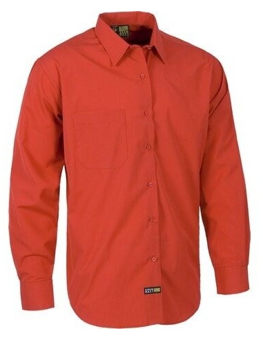  Camisa de manga larga con bolsillo roja