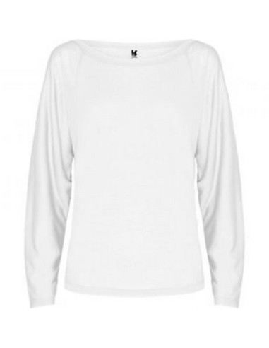 Camiseta manga larga técnica de mujer 115 gr personalizada blanca