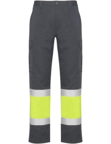Pantalon verano NAOS Roly de alta visibilidad plomo/amarillo fluor