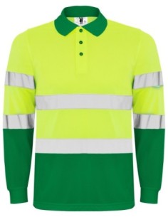Polo Roly POLARIS alta visibilidad verde jardín/amarillo flúor 2
