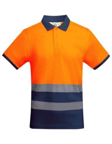 Polo ATRIO Roly de alta visibilidad marino/naranja fluor