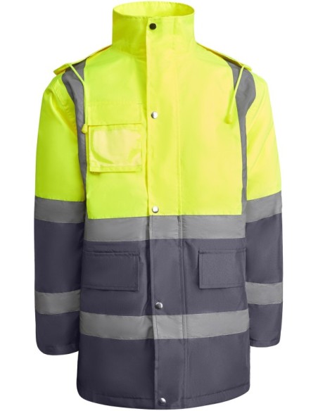 Parka MERAK Roly de alta visibilidad plomo/amarillo fluor
