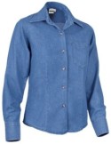Camisas laborales Panter denim prelavado para mujer