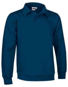 Sudadera Chester cuello polo de trabajo azul marino