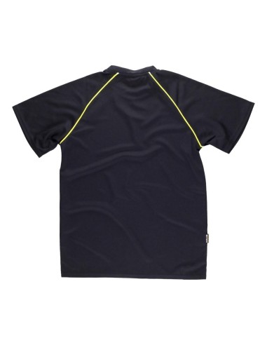  Camiseta manga corta unisex con detalles en alta visibilidad 135 gr negro amarillo a.v.