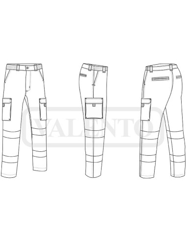 Pantalón reflectante Naos bi-elástico y multibolsillos