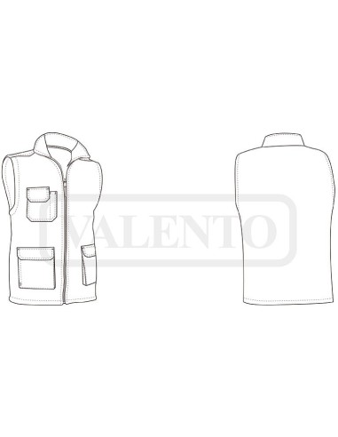 Chaleco Fabric acolchado con 6 bolsillos y cuello alto