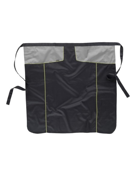  Delantal bicolor antimanchas con bolsillos negro gris amarillo a.v.