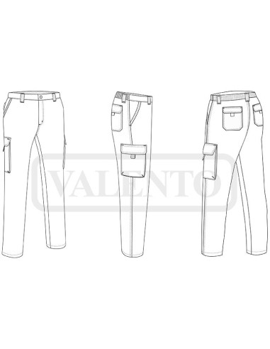Pantalón laboral Typhoon bicolor multibolsillos