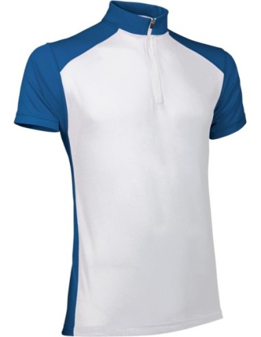 Camisetas deportivas con logo Giro Valento tejido Bird-Eye transpirable bordado blanco/azul royal