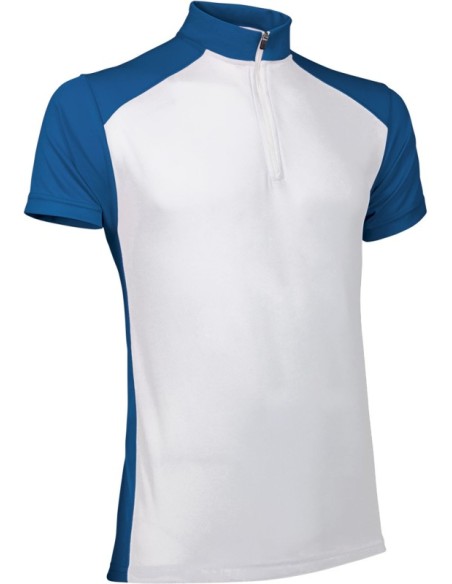 Camisetas deportivas con logo Giro Valento tejido Bird-Eye transpirable bordado blanco/azul royal