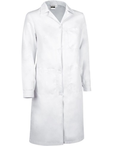 Bata sanitaria Smart mujer blanca de sarga entallada