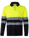 Polo promocional VL Vulcan bicolor ojo de pájaro manga larga