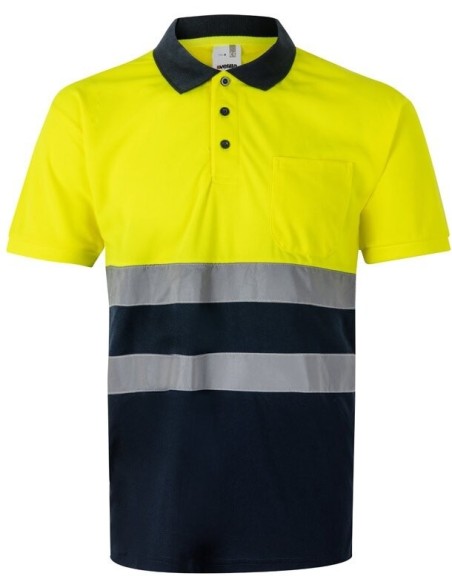 Polo bird-eye (140g/m²) VL Fortuna con manga corta, en poliéster (100%)