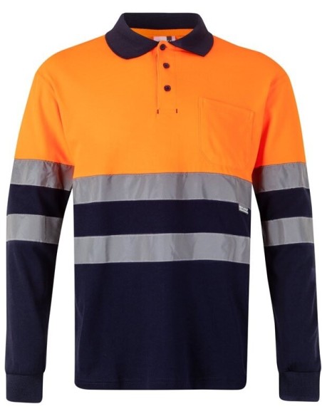 Polo VL Pluto bicolor de manga larga y alta visibilidad