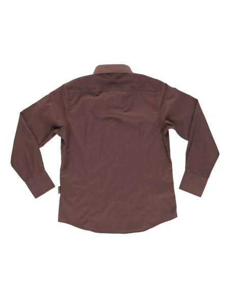  Blusa de mujer para hostelería de manga larga marron