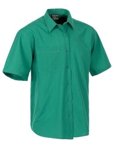  Camisa de manga corta con bolsillo personalizada verde
