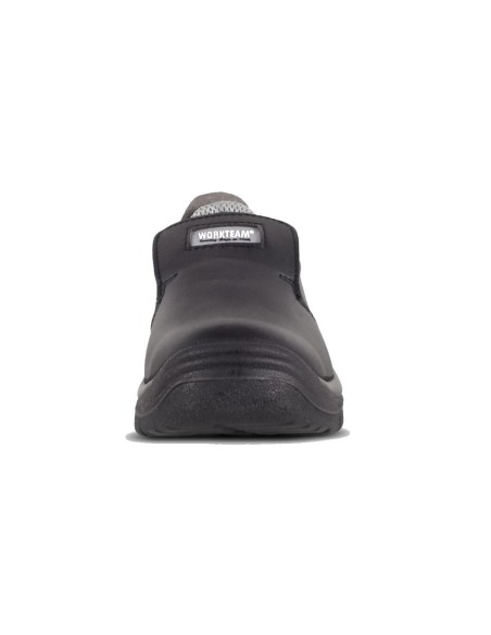  Zapato de microfibra sin cordones para sector alimentación negro