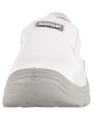  Zapato de microfibra sin cordones para sector alimentación blanco