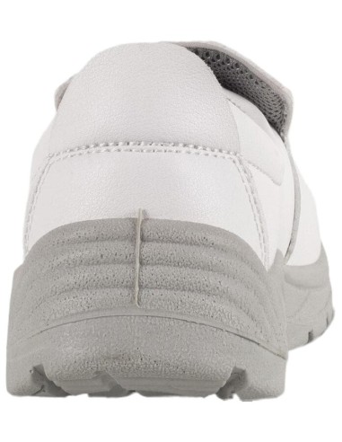  Zapato de microfibra sin cordones para sector alimentación blanco